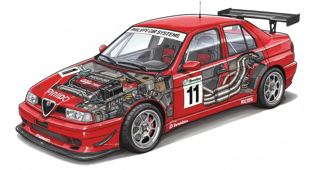 アルファロメオレーシングカー断面