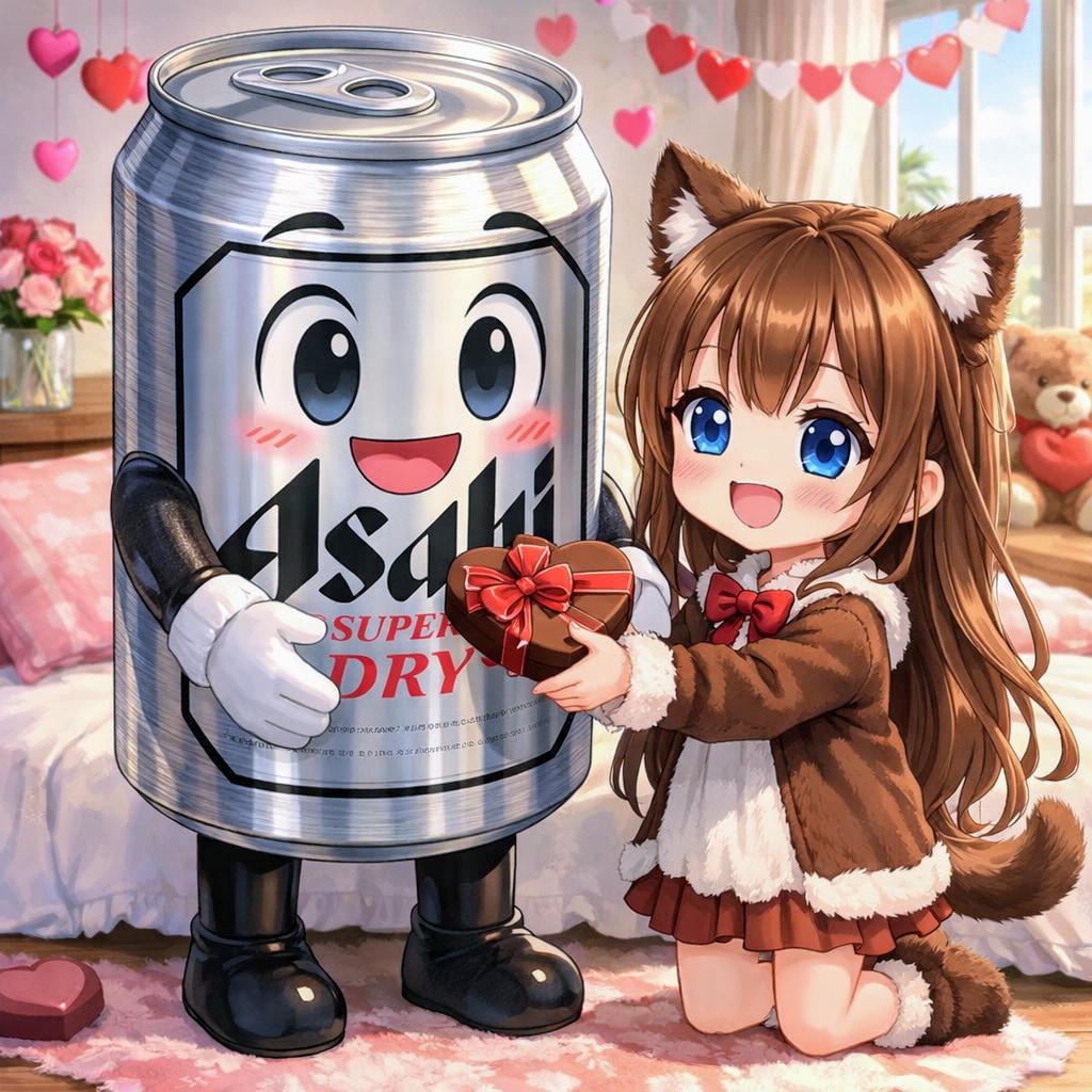 親しい人にチョコを渡す小さな女の子