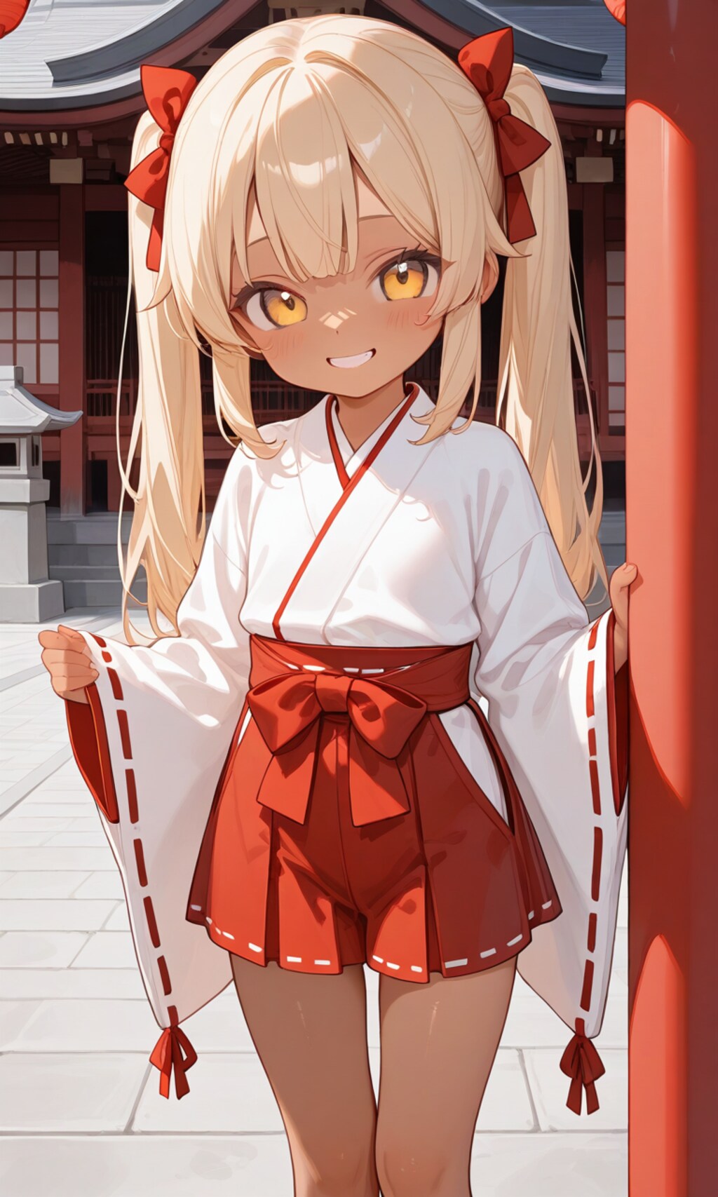 褐色ロリギャル巫女