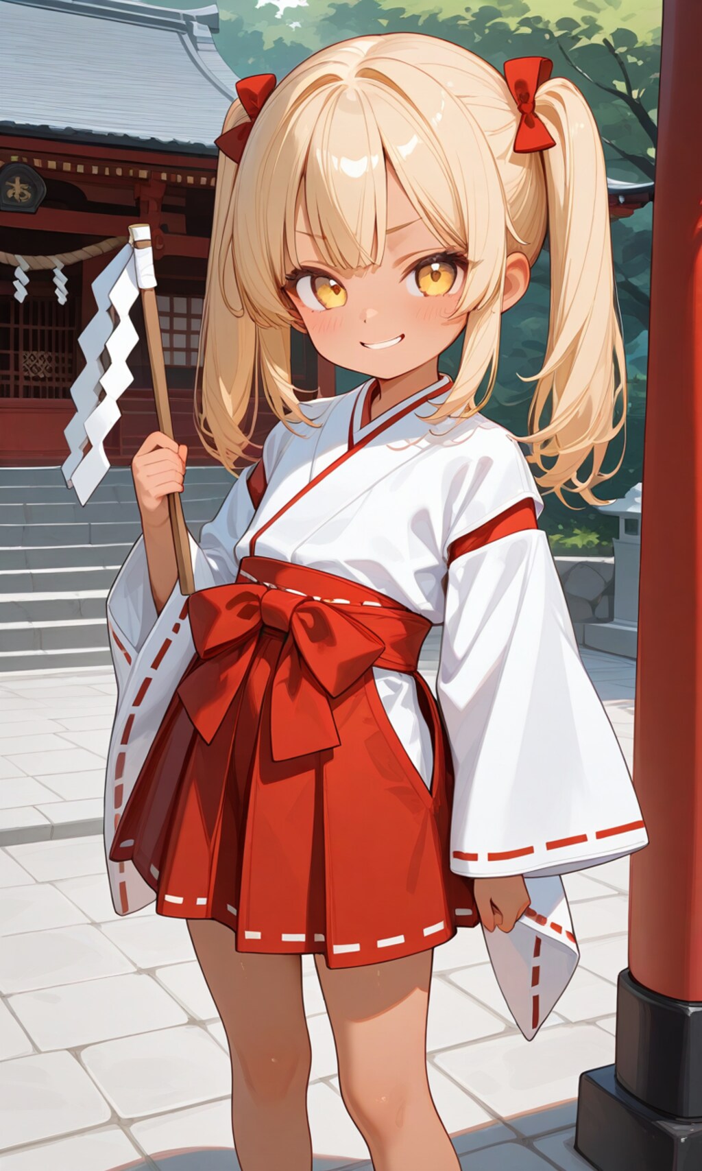 褐色ロリギャル巫女