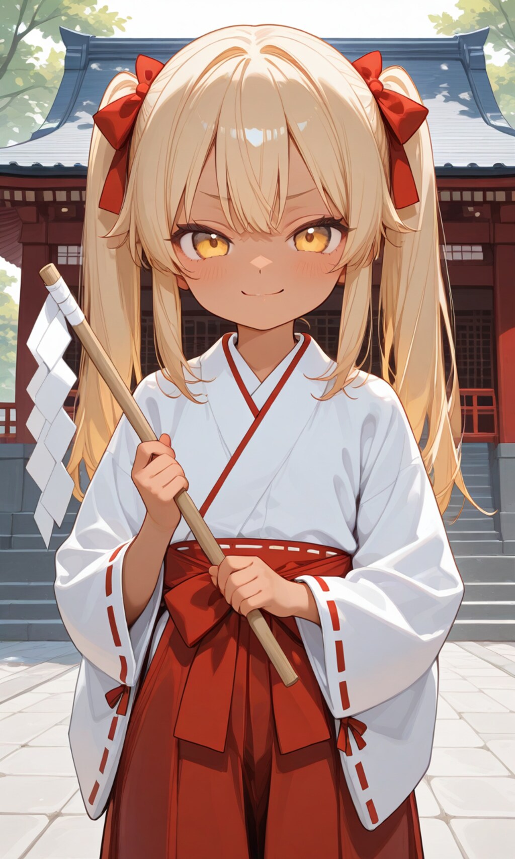 褐色ロリギャル巫女