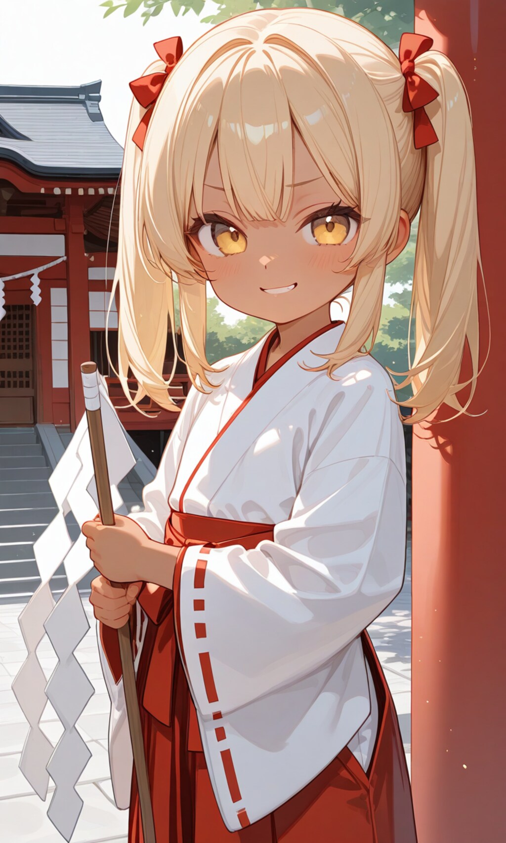 褐色ロリギャル巫女
