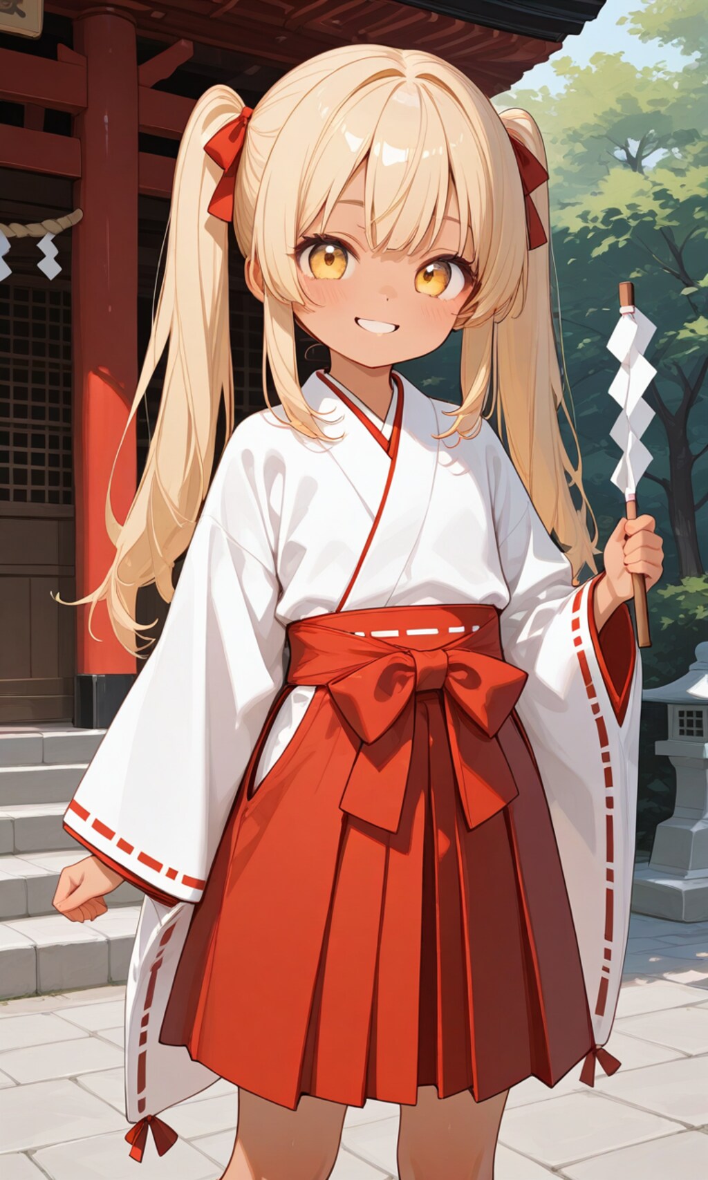 褐色ロリギャル巫女