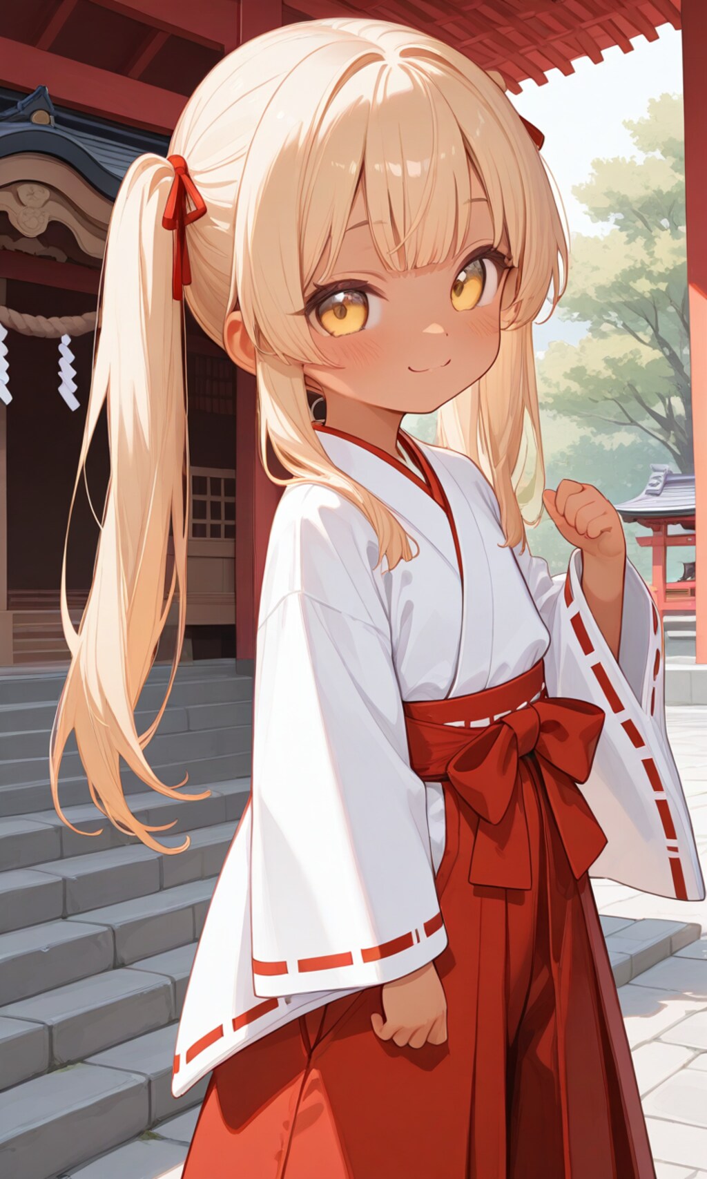 褐色ロリギャル巫女