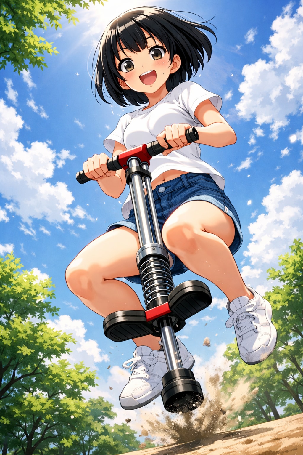 ホッピングで遊ぶ女の子