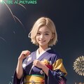 着物に花火 AI Pictures 114 4枚目