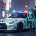 初音ミクとFBI GT-Rパトロールカー 3枚目