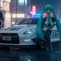 初音ミクとFBI GT-Rパトロールカー 2枚目