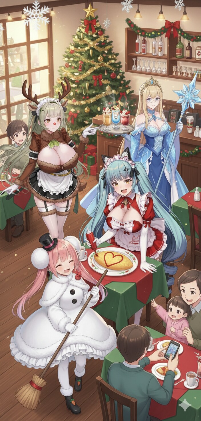 クリスマスのメイドカフェ