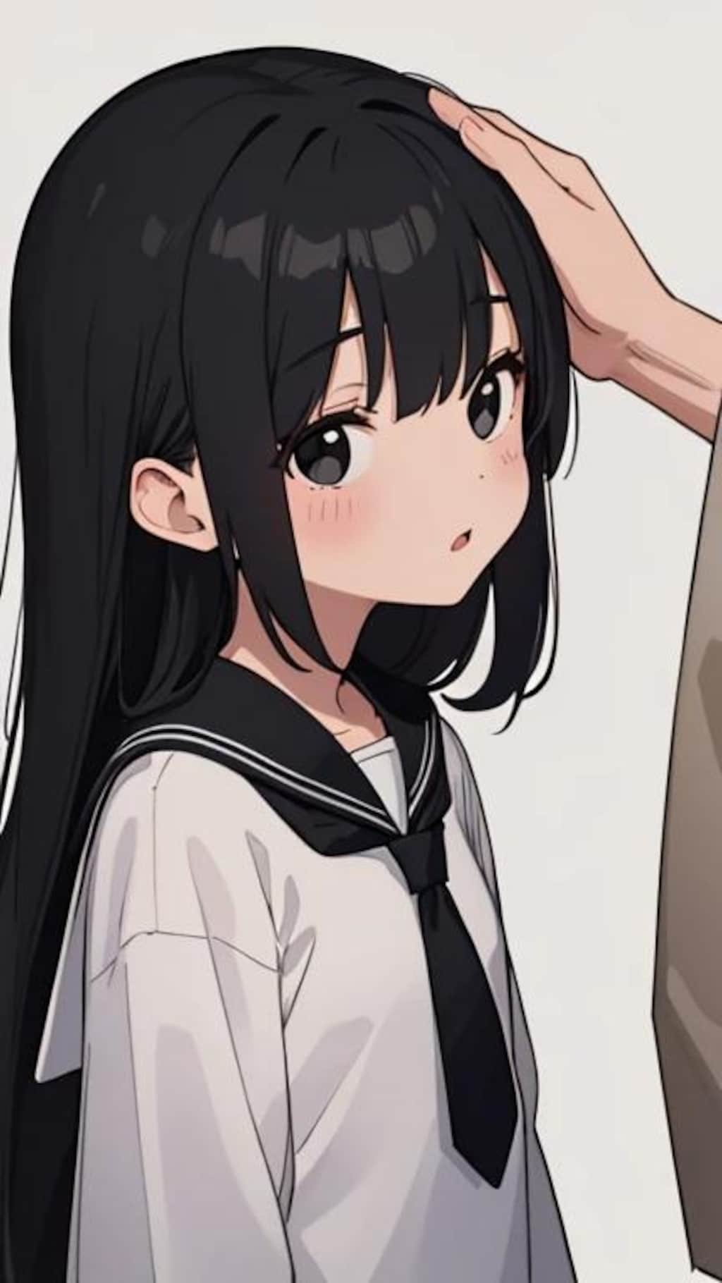 頭を撫でられる長髪J〇ちゃん