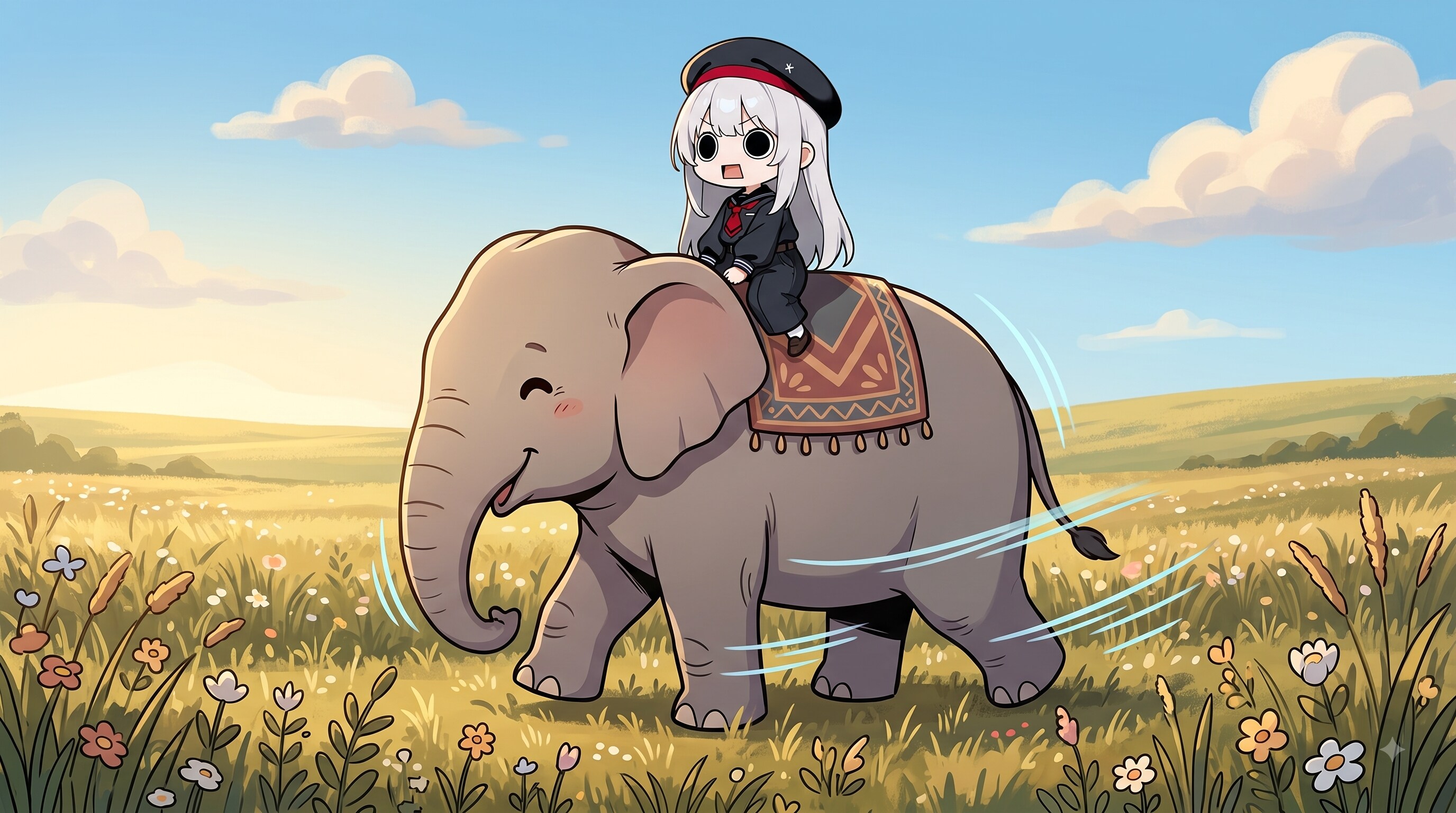 象に乗るえらいこっちゃ嬢
