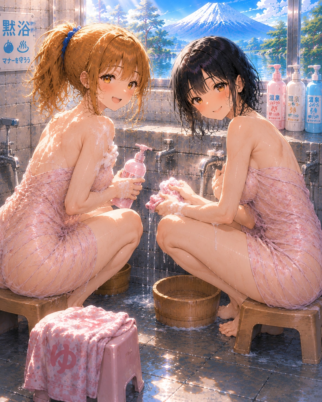 楓ちゃんと雫ちゃん　休日の運動後の銭湯　6