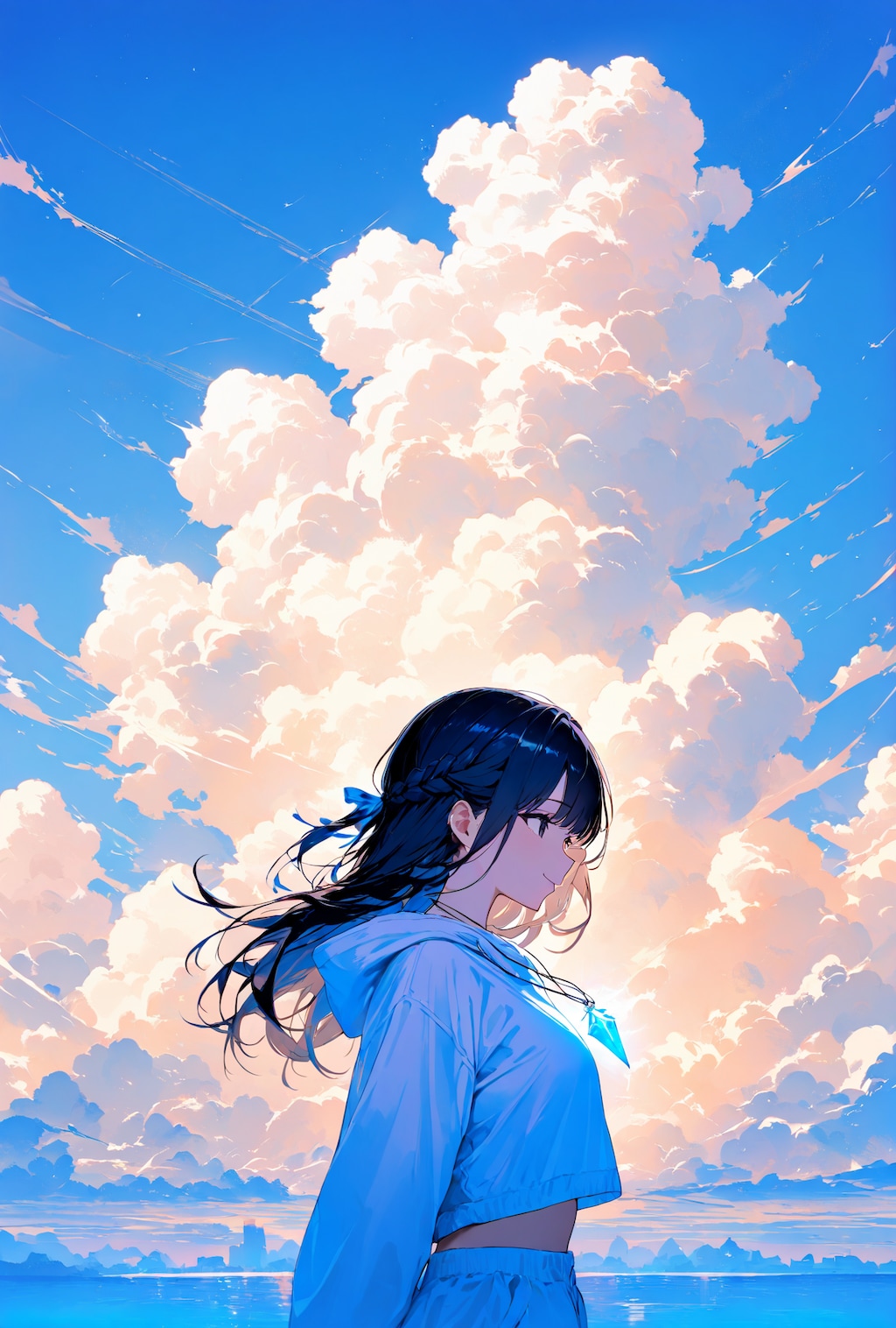 青いネックレス