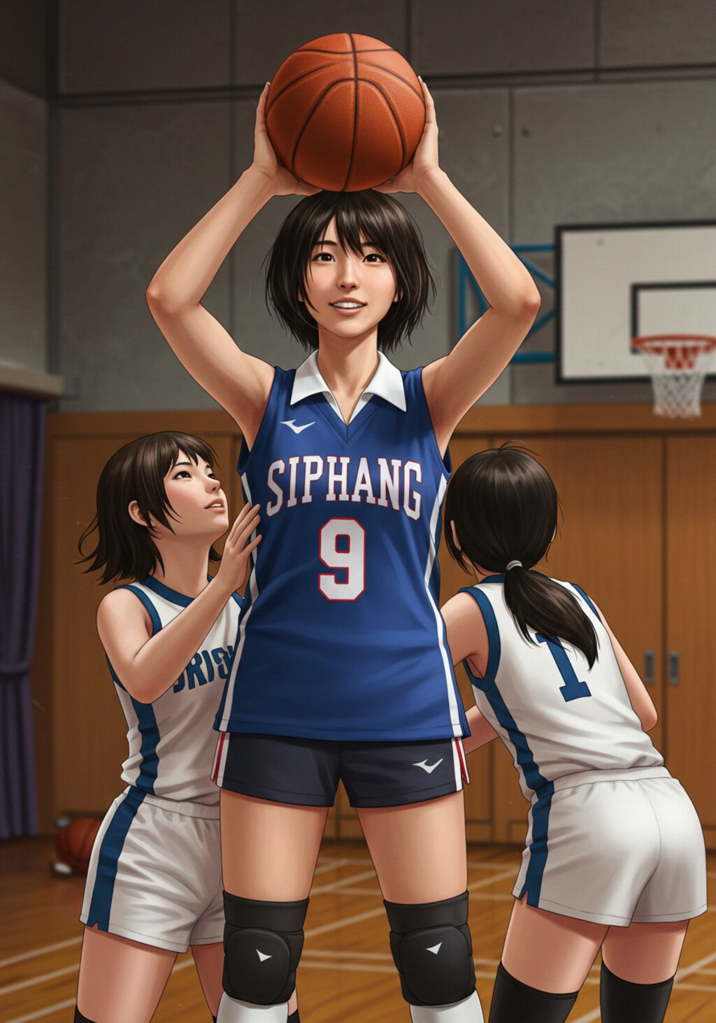 女バスのジャンプシュート303