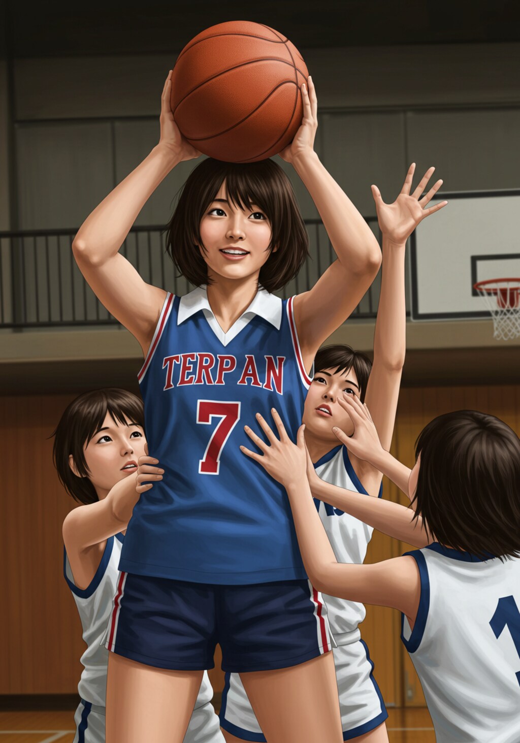 女バスのジャンプシュート303