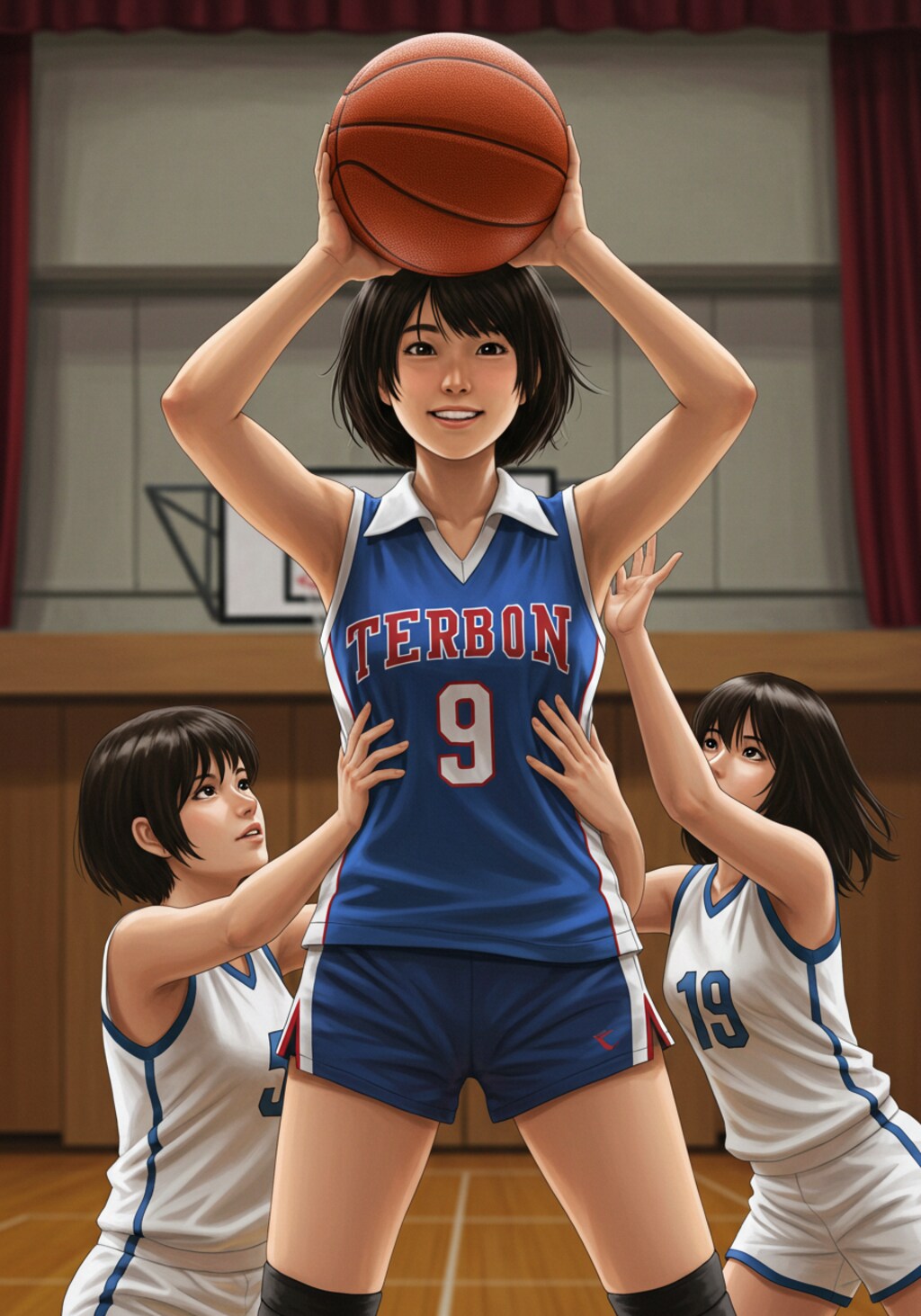 女バスのジャンプシュート303