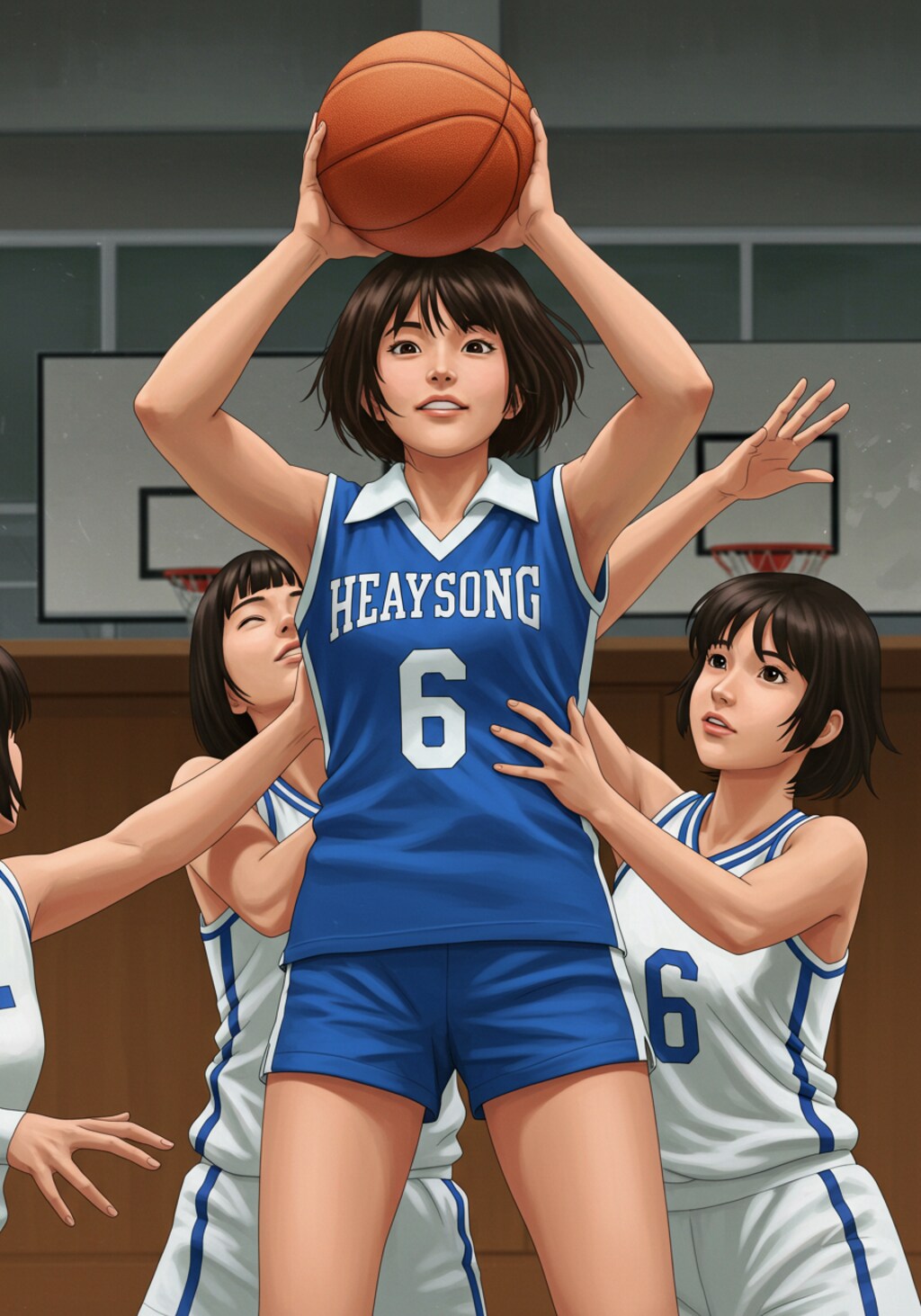 女バスのジャンプシュート303