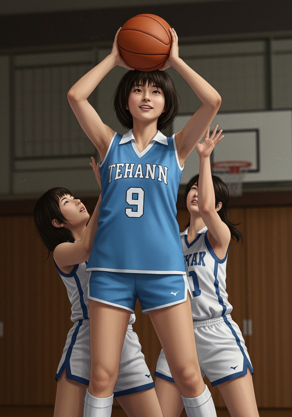 女バスのジャンプシュート303