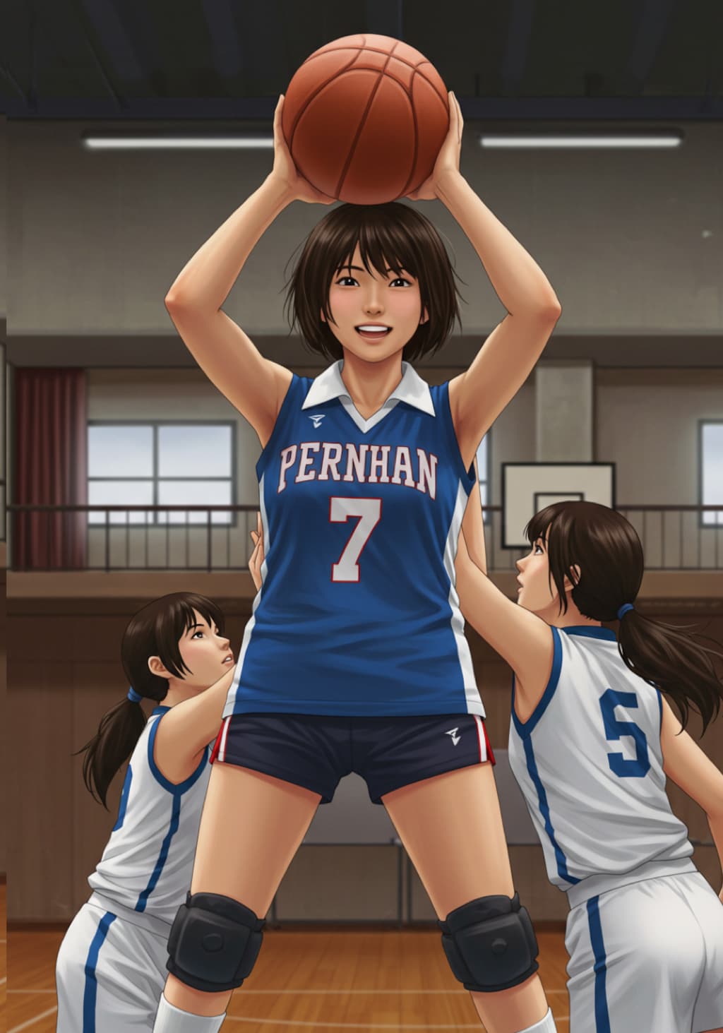 女バスのジャンプシュート303