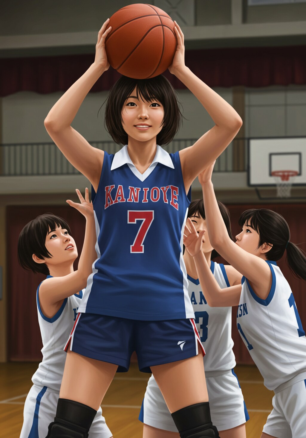 女バスのジャンプシュート303