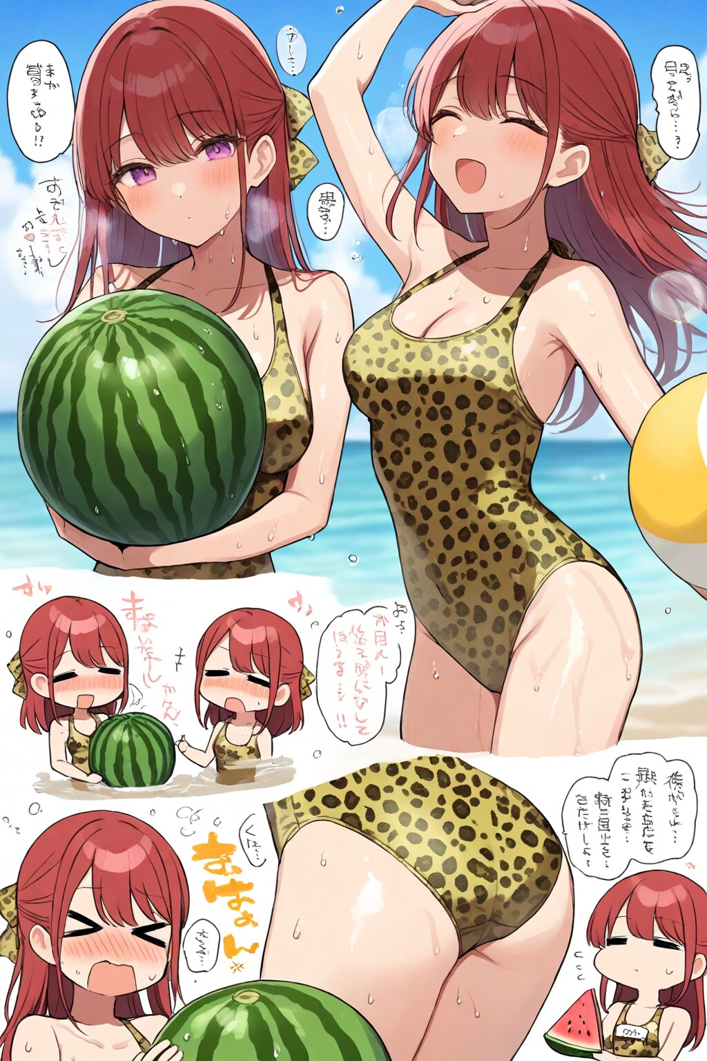 水着の赤髪ちゃん