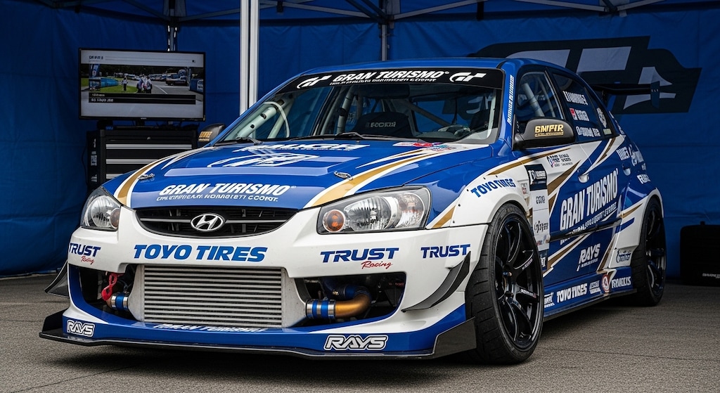 トーヨータイヤヒュンダイアクセントのドリ車