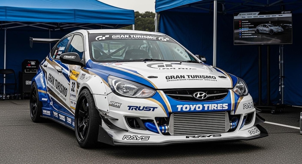 トーヨータイヤヒュンダイアクセントのドリ車