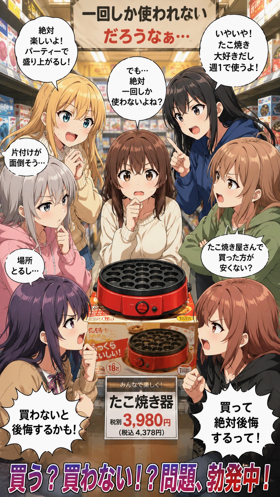 たぶん一回しか使わない、たこ焼き器🐙