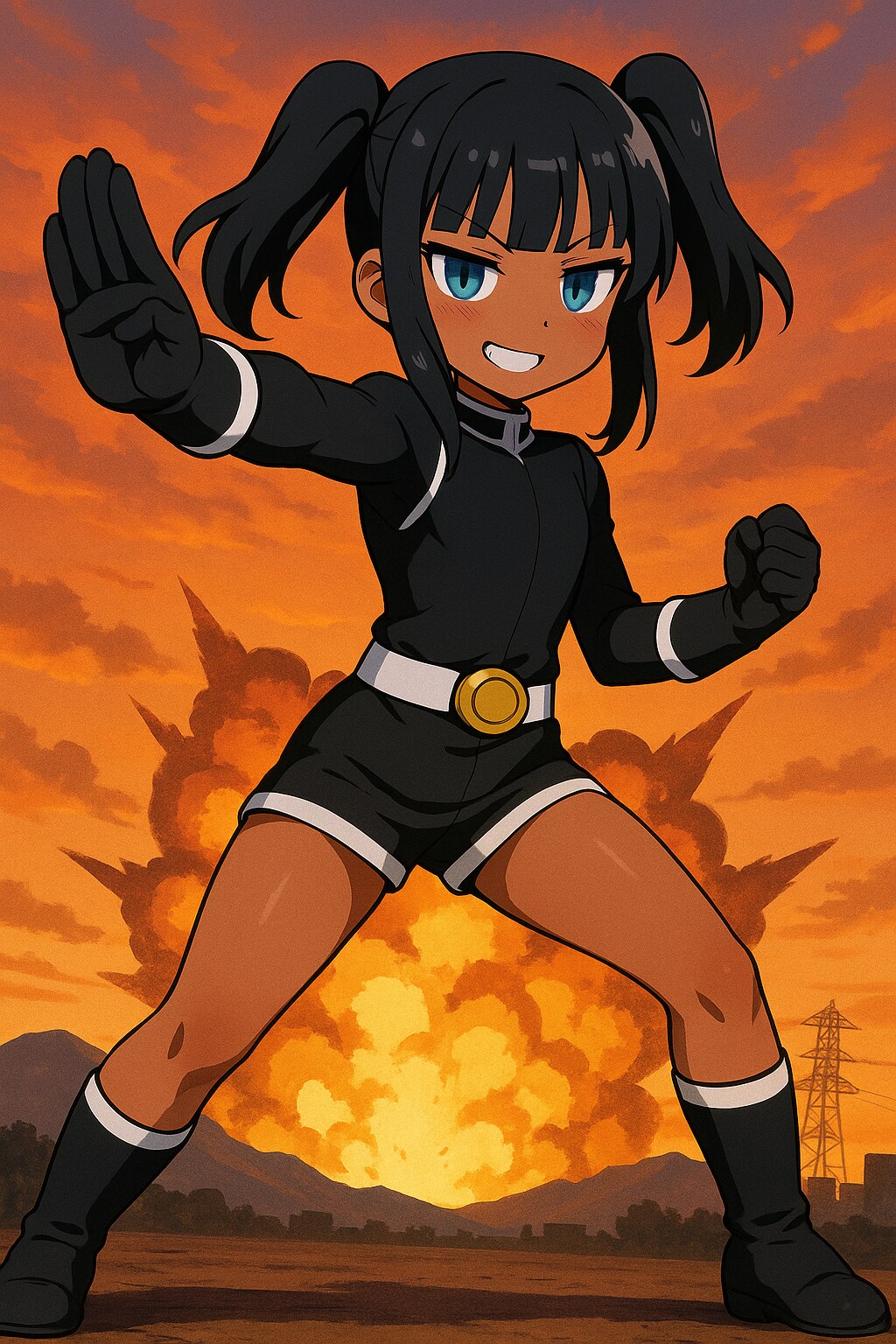 スーパー戦隊の名乗りポーズ風のこなつちゃん | の人気AIイラスト・グラビア