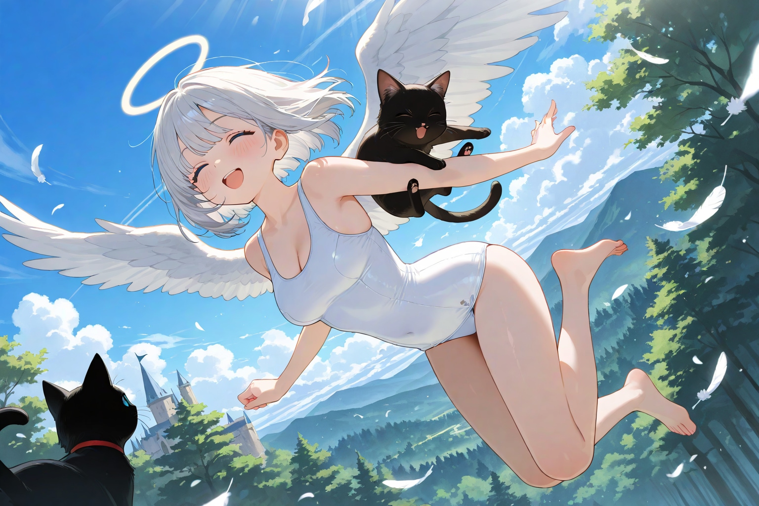 スク水天使と空飛ぶクロネさん