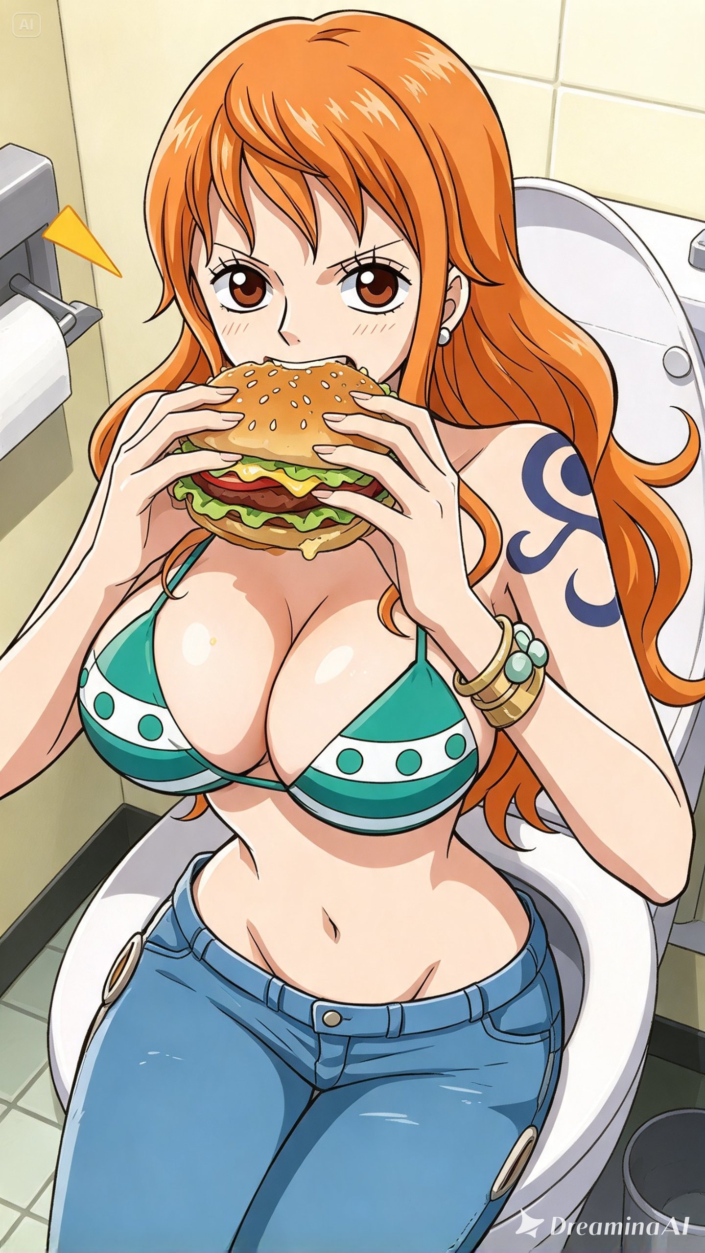 ナミさんの便所飯 ハンバーガー編 | の人気AIイラスト・グラビア