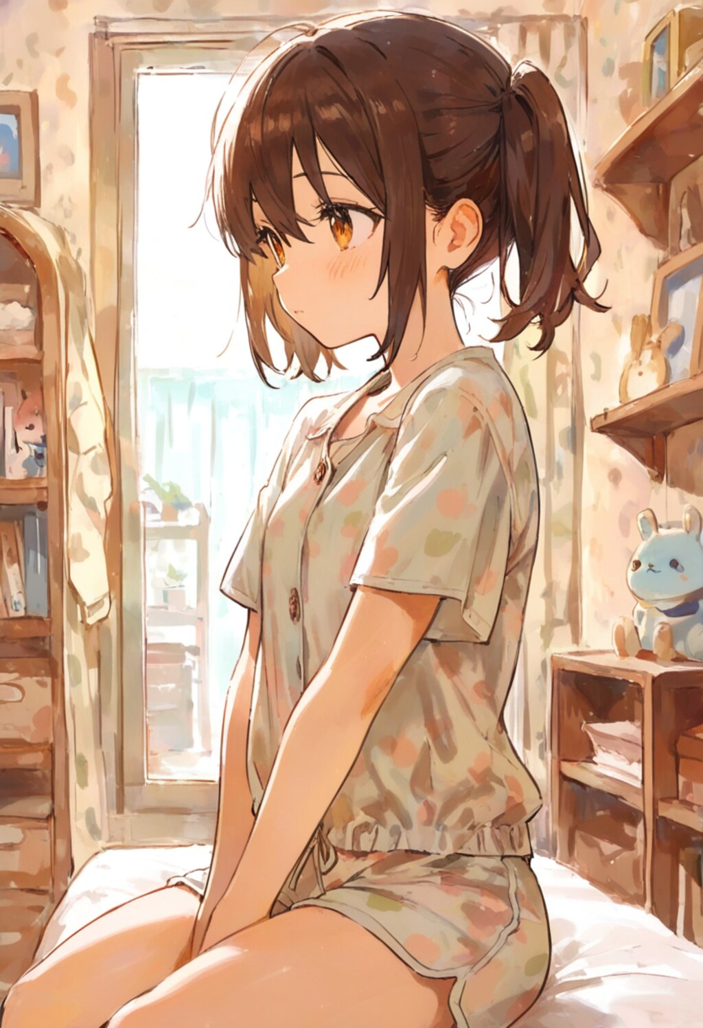 少女の部屋(水彩タッチ)(4)