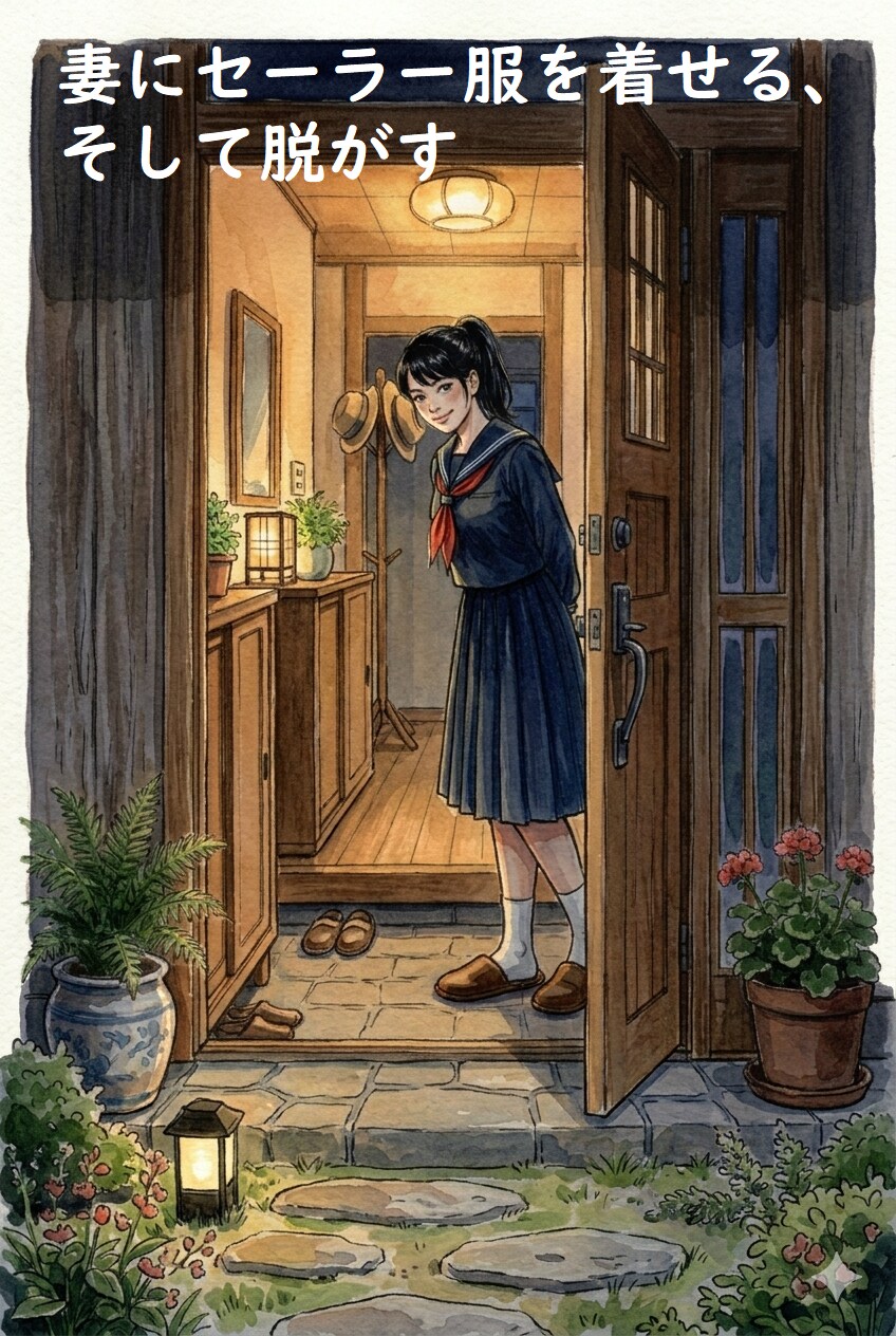 妻にセーラー服を着せる、そして脱がす