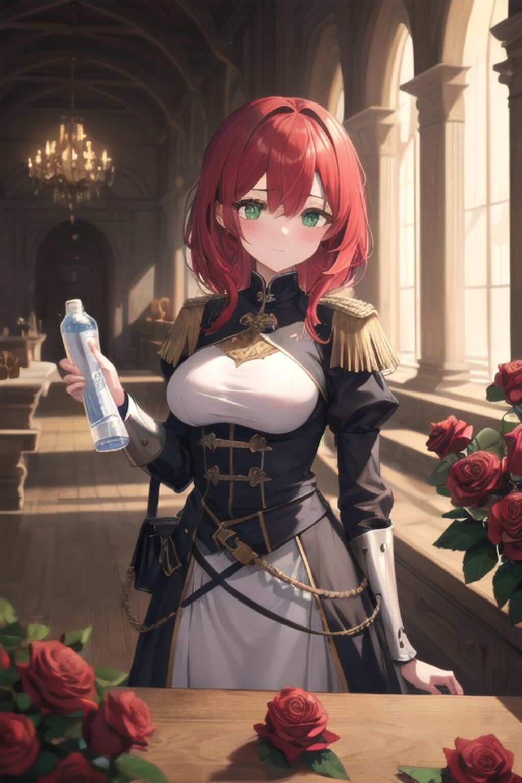 空のペットボトルを握り潰す赤薔薇の騎士