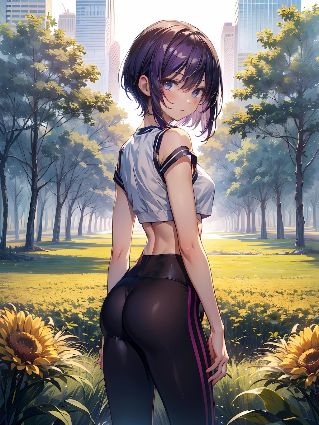 振り返る少女(レギンス編)