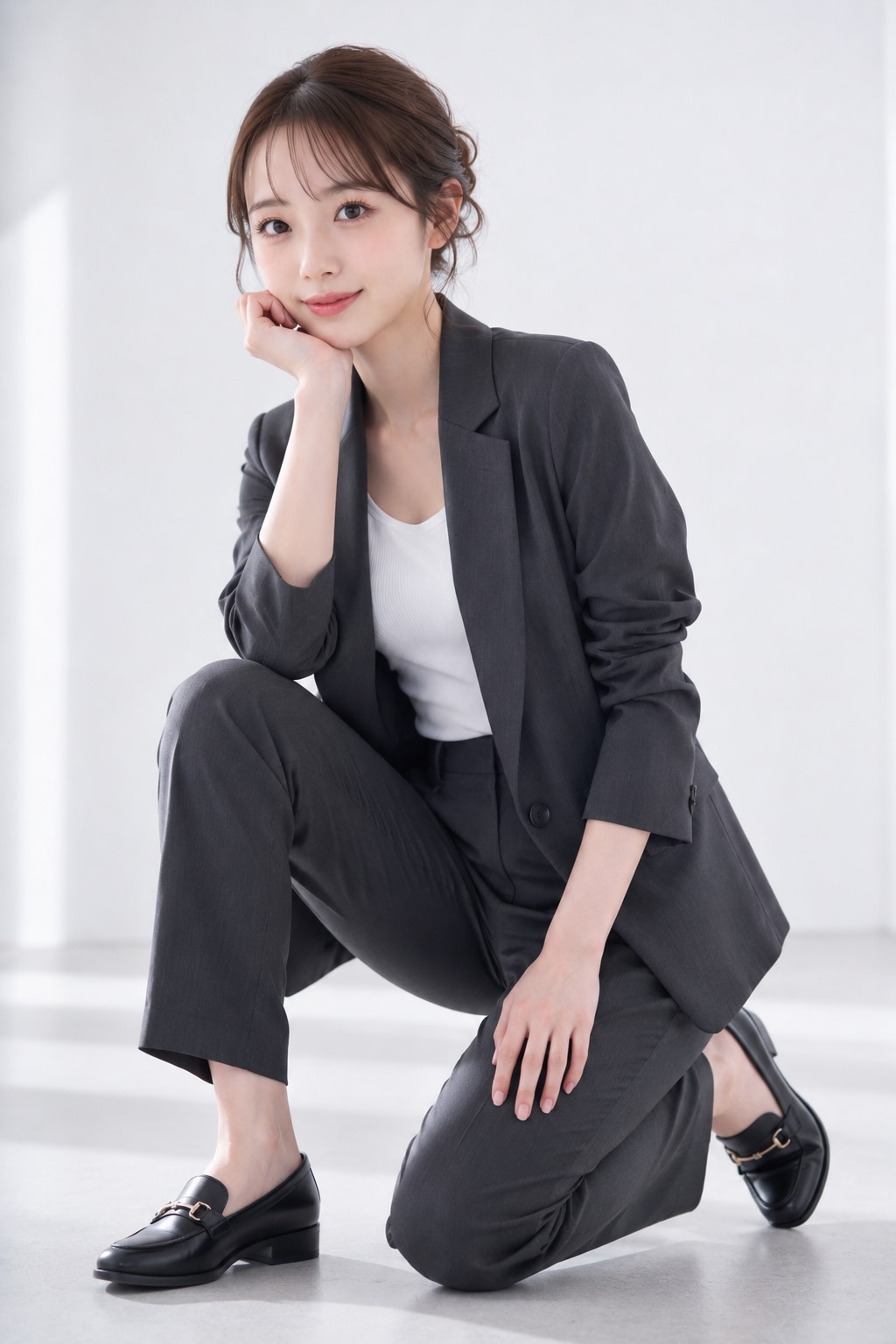 セットアップの女性