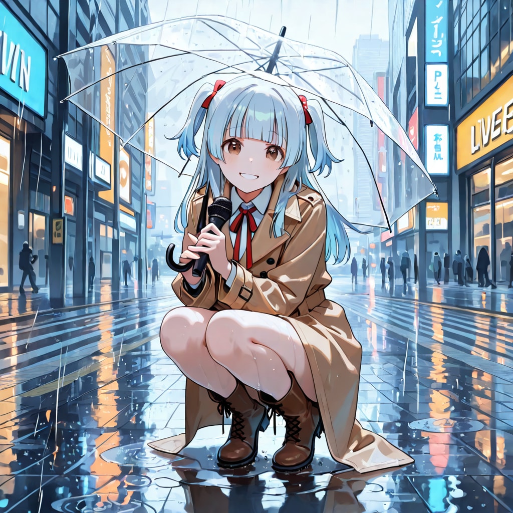 雨の駅前レポート