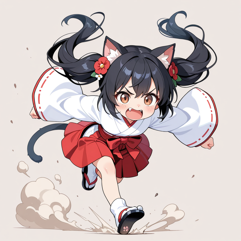 さくらちゃんに追いかけられるうさぎちゃん！！