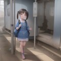 廃鉄道をピクニック気分で旅する少女 2枚目