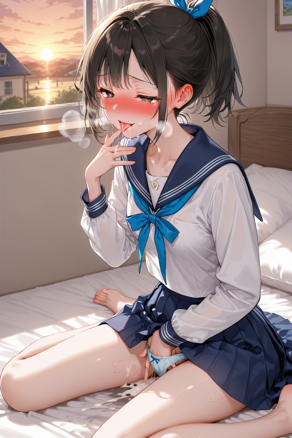 バナナを食べてただけと言い訳するJKにお仕置き