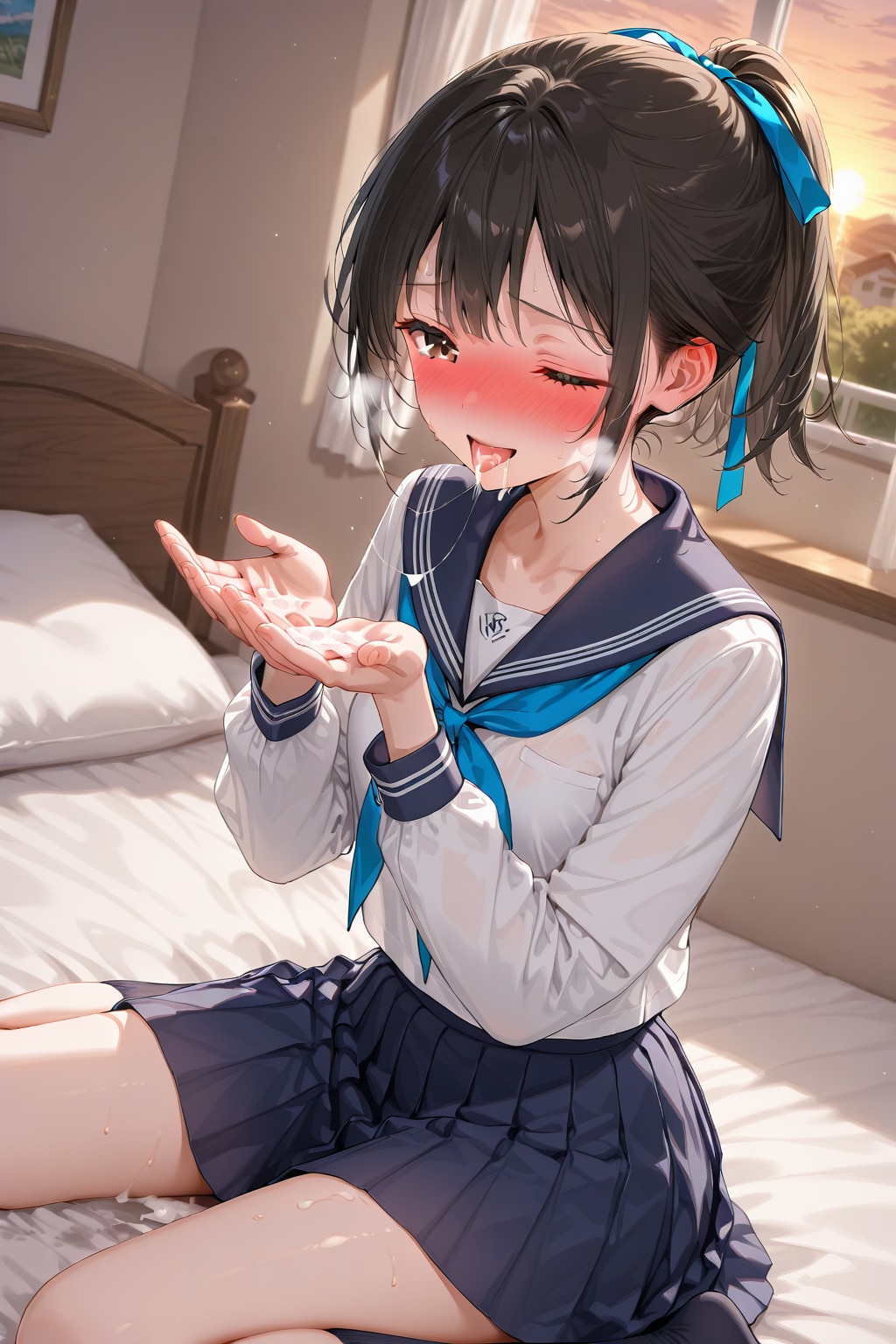 バナナを食べてただけと言い訳するJKにお仕置き