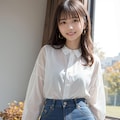 秋のデニムミニスカート 4枚目
