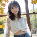 秋のデニムミニスカート 8枚目