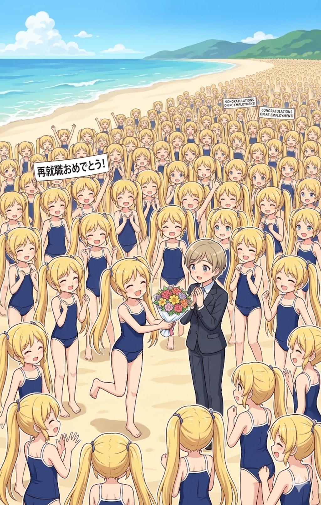 術者のクローン達に祝われる再就職