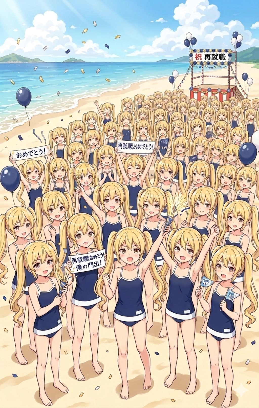 術者のクローン達に祝われる再就職