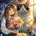 おっきい猫と女の子 3枚目