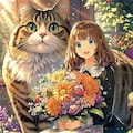 おっきい猫と女の子 8枚目