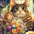 おっきい猫と女の子 5枚目