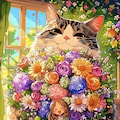 おっきい猫と女の子 4枚目