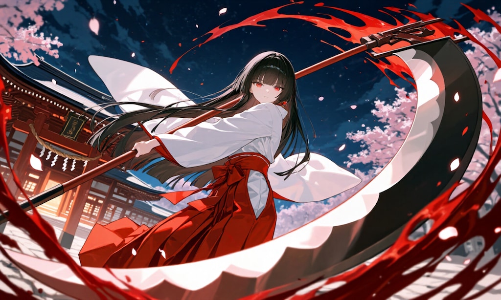 大鎌女子　夜桜嵐